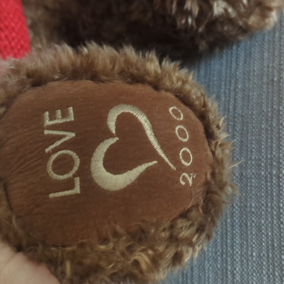 Gund Millenium Large Brown Teddy Bear with Red Heart Hoodie Sweater Y2K - Picture 3 of 8
